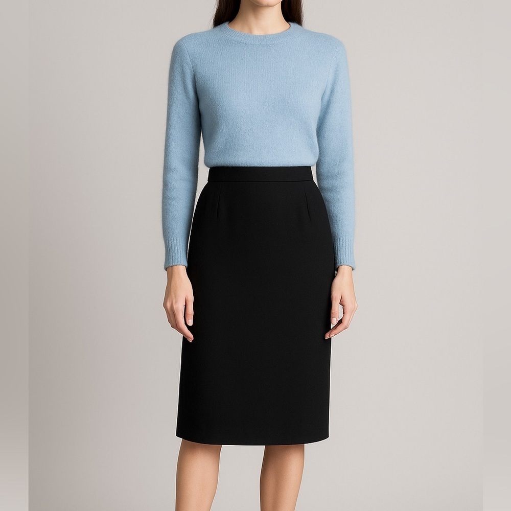 Akris Punto Black Wool-Blend Skirt - Size 12